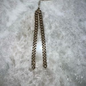 Gothic Letter K Acrylic Gold Chain Necklace